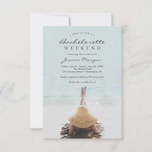 Beach Bachelorette Party Weekend Itinerary Invite
