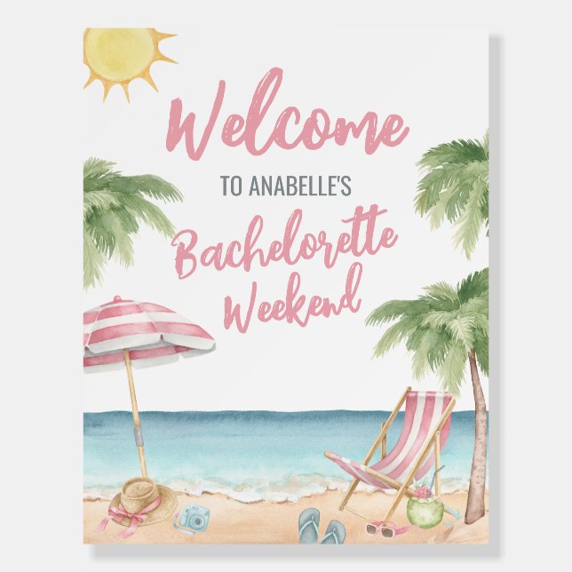Beach Bachelorette Party Welcome Foam Board (Front)