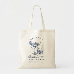 Beach Bachelorette Retro Modern Personalized Tote Bag