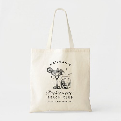 Beach Bachelorette Retro Modern Personalized Tote Bag