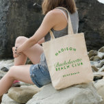 Beach Bachelorette Retro Modern Personalized Tote Bag<br><div class="desc">This tote effortlessly marries retro charm with a modern beachy twist,  creating a stylish and functional accessory for your bachelorette getaway. Personalize it with names,  dates,  or a special message,  making it a unique and cherished keepsake for your bridal party.</div>