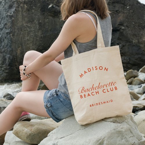 Beach Bachelorette Retro Modern Personalized Tote Bag