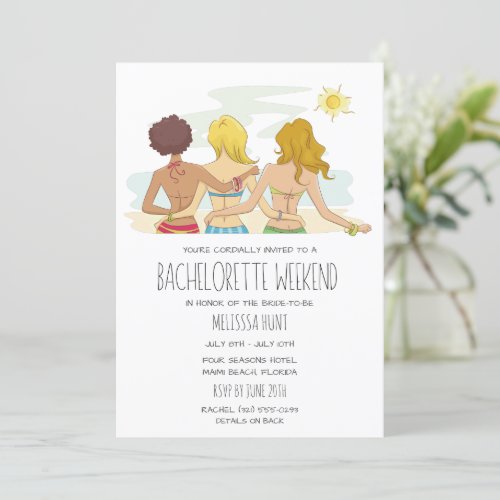 Beach Bachelorette Weekend Getaway Invitation