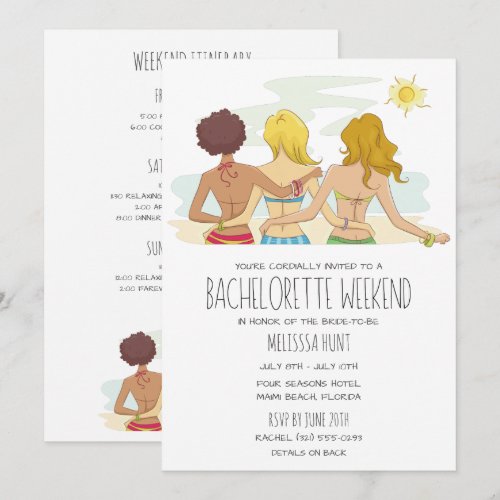 Beach Bachelorette Weekend Getaway Invitation