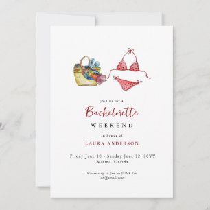 Beach Bachelorette weekend Itinerary Invitation
