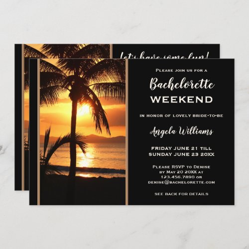 Beach Bachelorette Weekend Itinerary Invitation