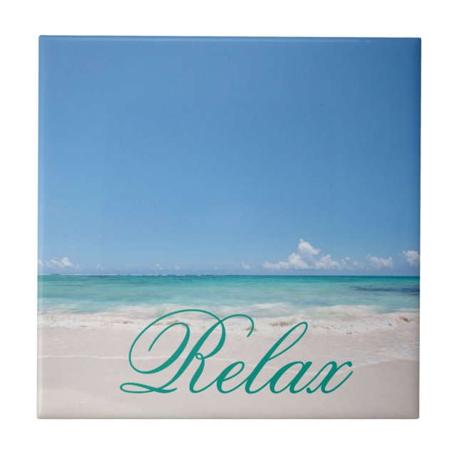 Beach Backgroud Ceramic Tile (Front)