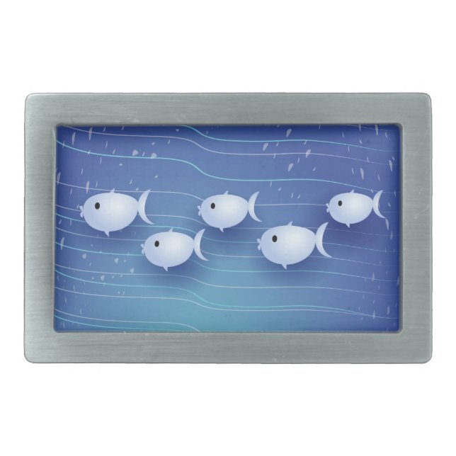 Beach background, bucklet rectangular belt buckle (Front)
