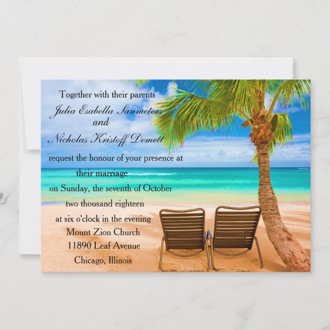 Beach Background Invitation (Front)