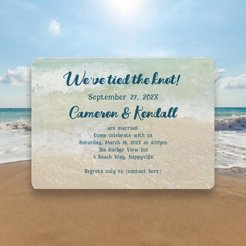 Beach Background We Are Married Invitation