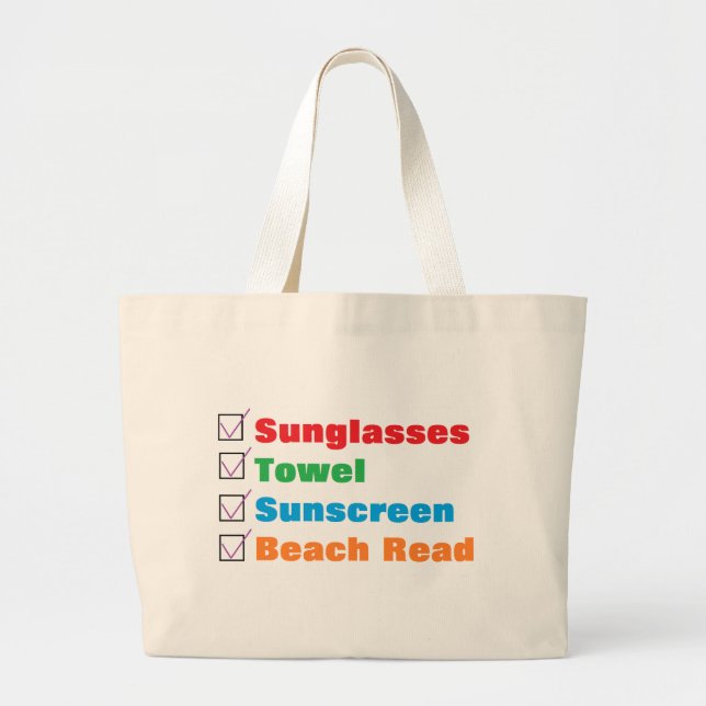"Beach Bag" Large Tote Bag (Front)