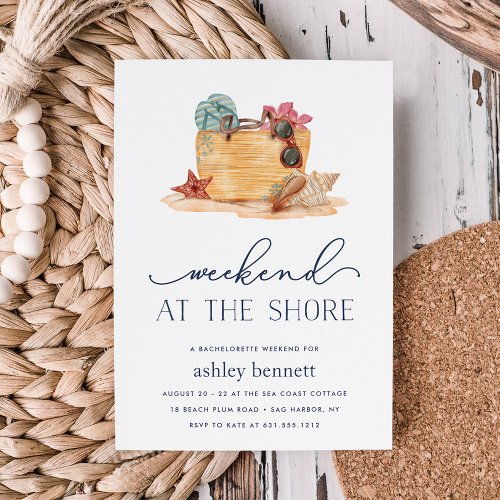 Beach Bag  Shore Weekend Getaway Invitation