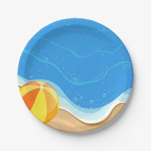 Beach ball At The Beach Paper Plates