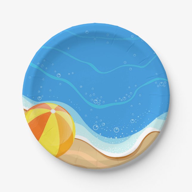 Beach ball At The Beach Paper Plates (Front)