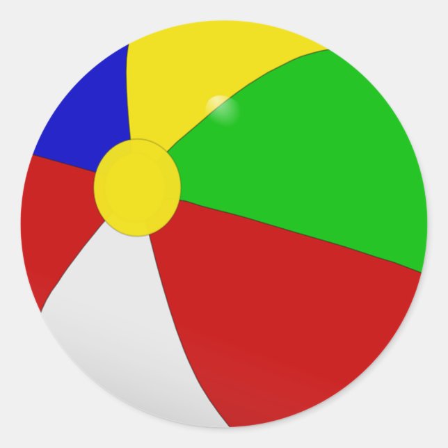 BEACH BALL CLASSIC ROUND STICKER (Front)