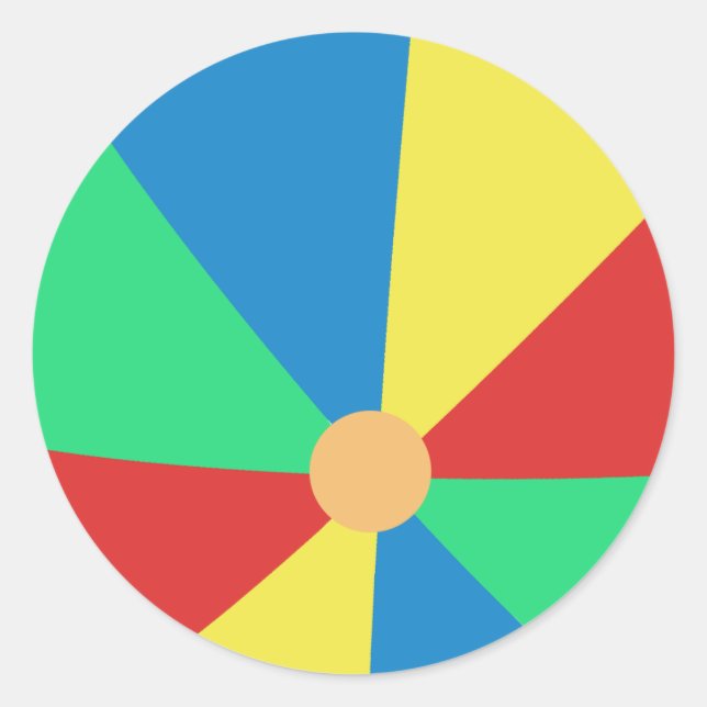 Beach Ball Classic Round Sticker (Front)