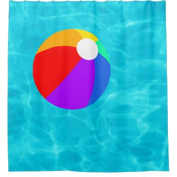 Beach Ball In Pool. Shower Curtain by Impactzone at Zazzle