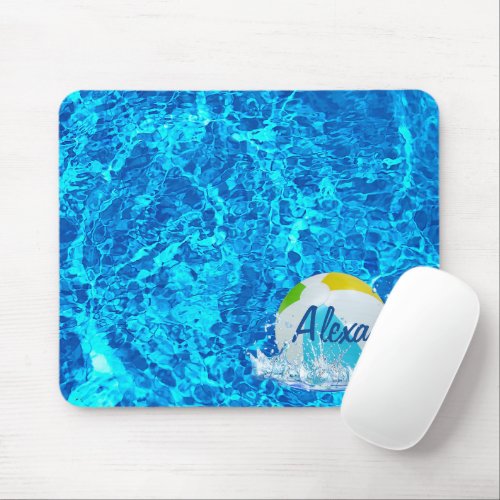 Beach Ball In Swimming Pool Mouse Pad