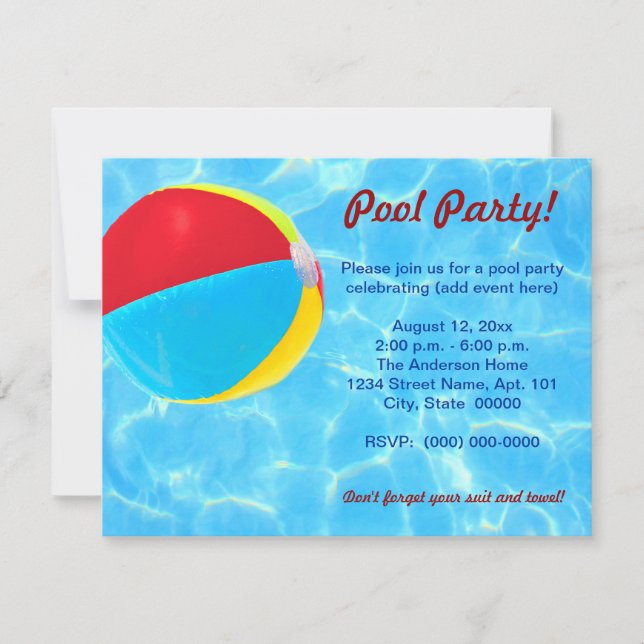 Beach Ball Invitations (Front)