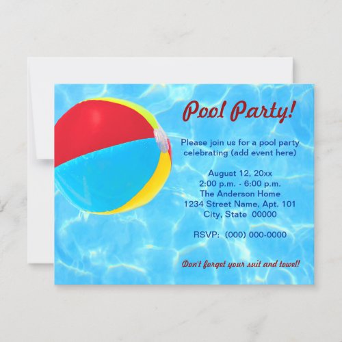 Beach Ball Invitations