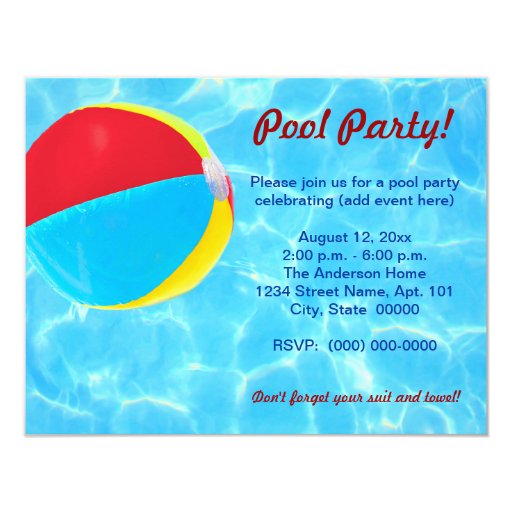 Beach Ball Invitation 3