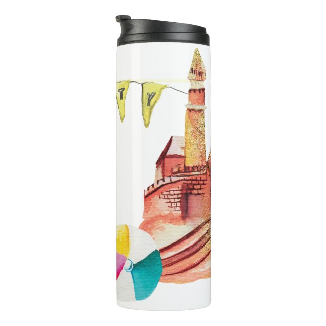 *~* Beach BALL Ocean Sea Nautical PUPPY PARTY Thermal Tumbler (Rotated Right)