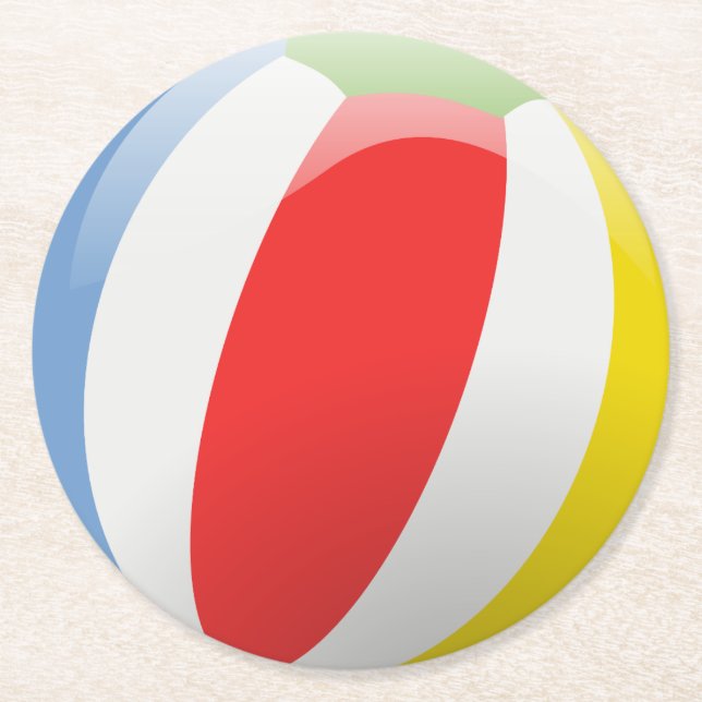 Beach Ball Paper Coasters (Front)
