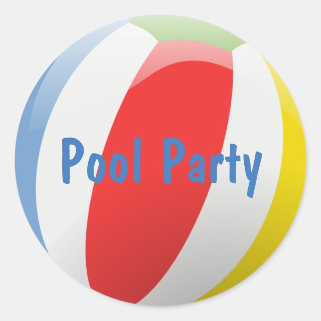 Beach Ball Party Envelope Seal (Front)