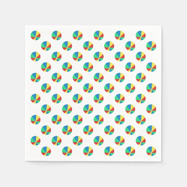Beach Ball Pattern | Pool Party Paper Napkins (Front)