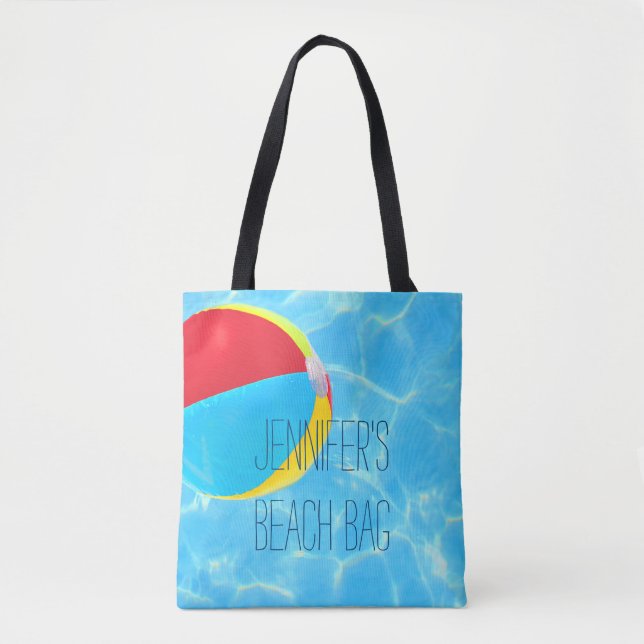 Beach Ball Personalized Tote Bag (Front)