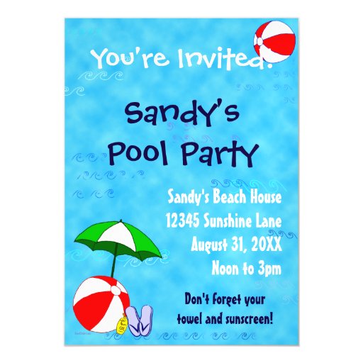 Beach Ball Party Invitations 6