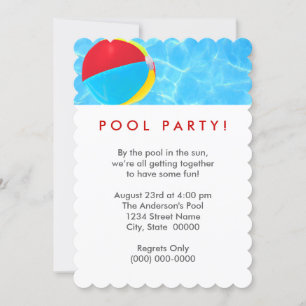 Beach Ball Pool Party Invitation