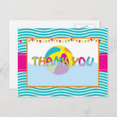 Beach Ball/Pool Party Thank You Post Card | Zazzle