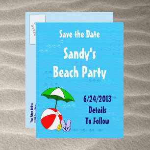 Beach Ball Pool Toys Save the Date Postcard