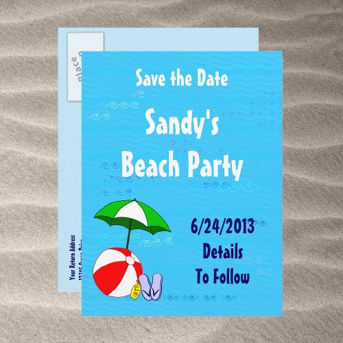 Beach Ball Pool Toys Save the Date Postcard