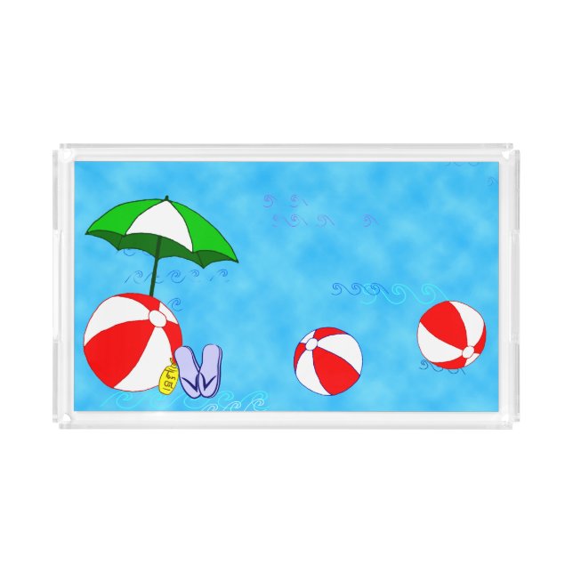 Beach Ball Pool Toys Serving Tray (Front)