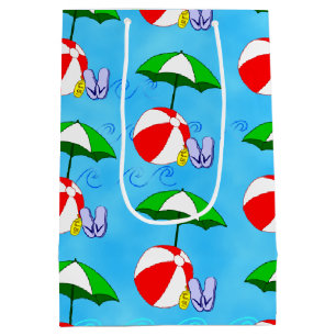 Beach Ball Pool Toys Summer Pattern Medium Gift Bag