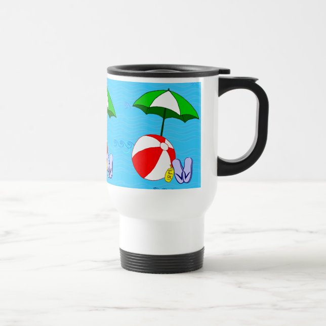 Beach Ball Pool Umbrella Mug (Right)