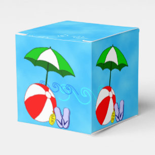 Beach Ball Pool Umbrella Swimming Party Favor Box