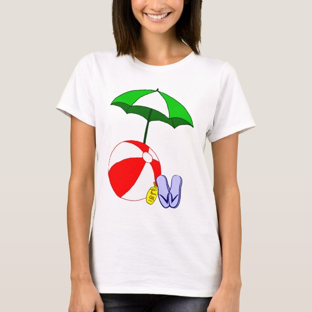 Beach Ball Pool Umbrella Tee (Front)