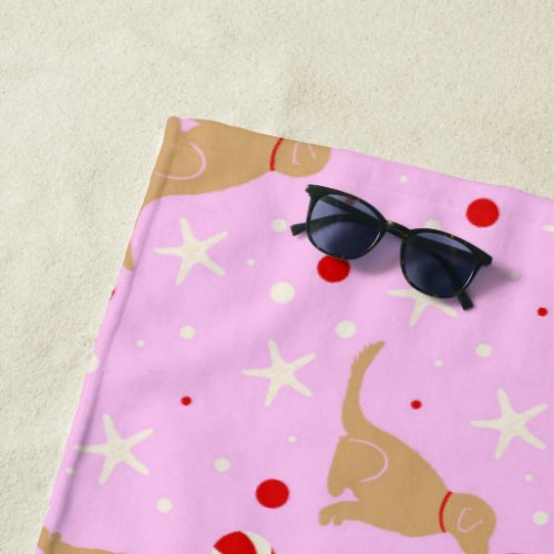 Beach Ball Pup Cotton Candy Pink Beach Blanket