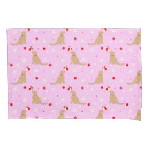Beach Ball Pup Cotton Candy Pink Pillow Case Set