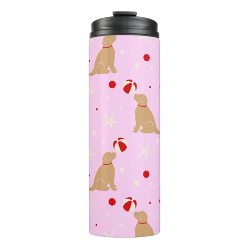 Beach Ball Pup Cotton Candy Pink Thermal Tumbler