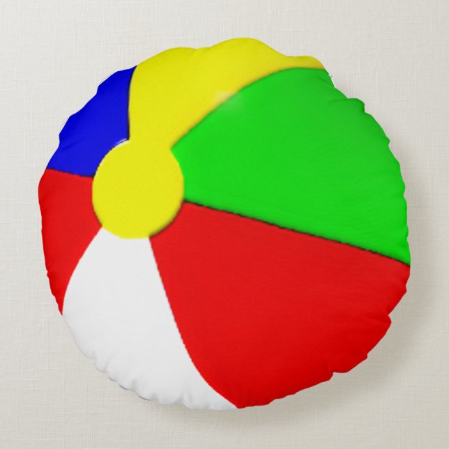 Beach Ball Round Pillow (Back)