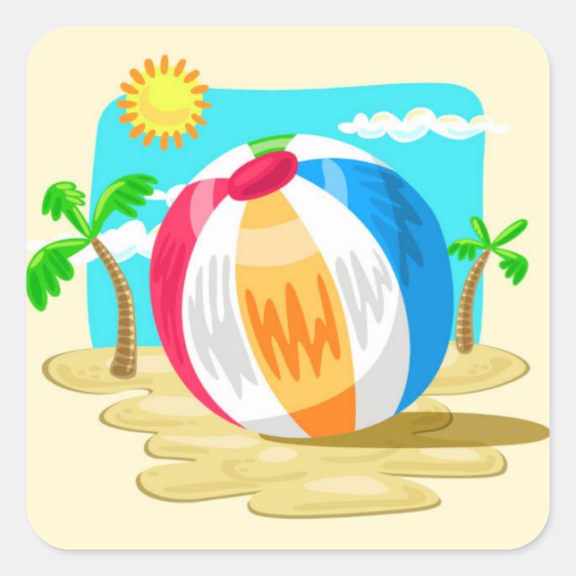 Beach Ball Square Sticker (Front)