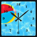 Beach Ball Square Wall Clock<br><div class="desc">Beach Ball</div>