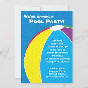 Beach Ball Summer Party Invitation