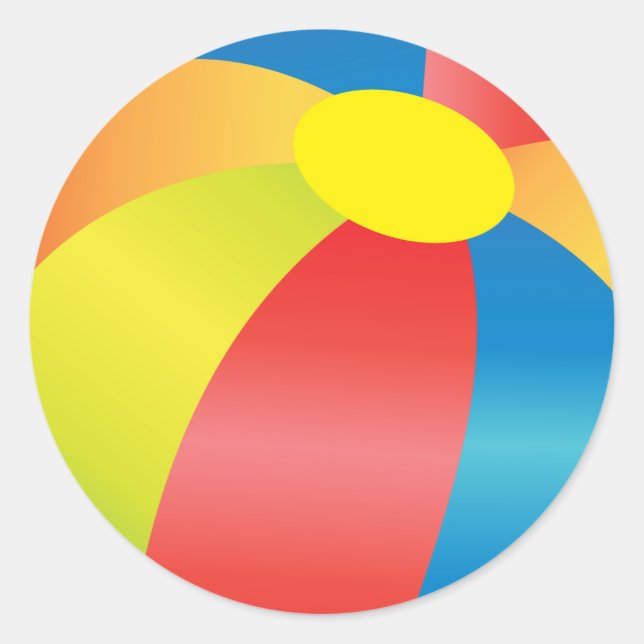 Beach Ball Summer Time Fun Sticker (Front)