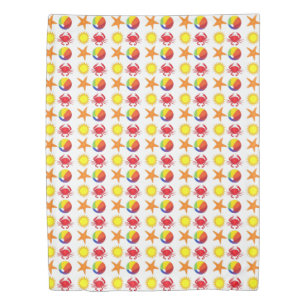 Beach Ball Sun Crab Starfish Summer Fun Seashore Duvet Cover