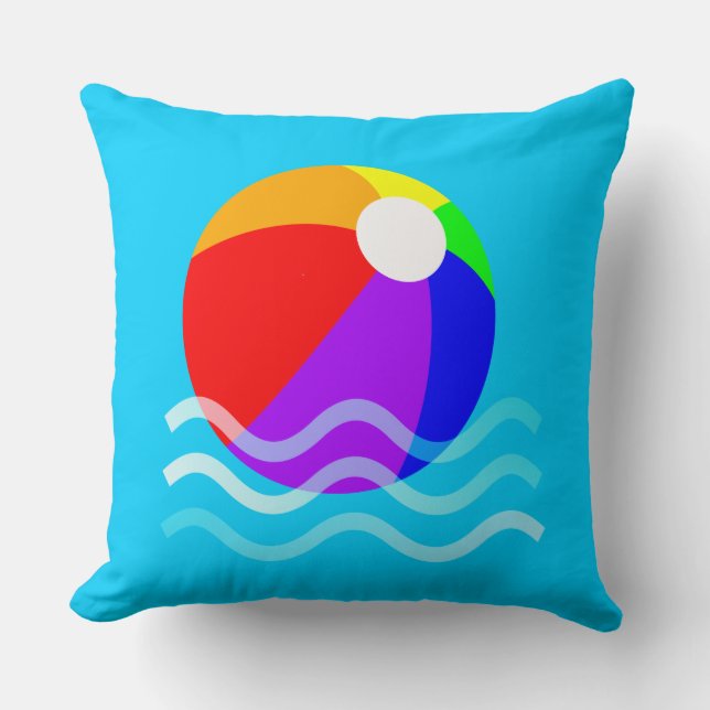 Beach Ball Throw Pillow (Front)